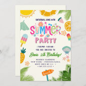 サマー パーティー 招待状 (正面/裏面)