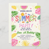 サマー パーティー 招待状 (正面/裏面)