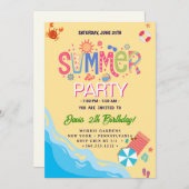 サマー パーティー 招待状 (正面/裏面)