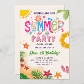 サマー パーティー 招待状 (正面/裏面)