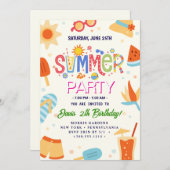 サマー パーティー 招待状 (正面/裏面)