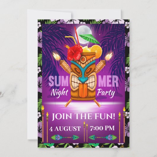 サマー・パーティー - 裏側を参照 招待状 (裏面)