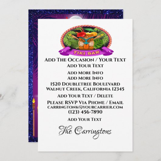 サマー パーティー - 裏側を参照 招待状 (正面/裏面)