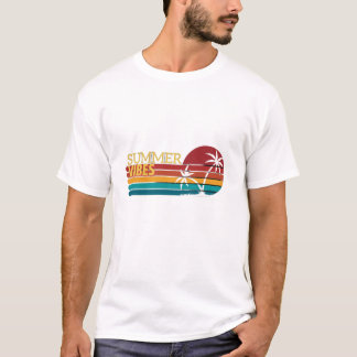 サマー ビブラ レトロ サンセット ヤシの木 Tシャツ