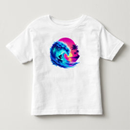 サマー ビーチ ウォーターカラー PNG 鮮やかなトロピカル オーシャン トドラーTシャツ