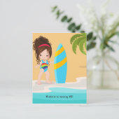 サマー ビーチ ガール バースデー パーティー 招待状 (スタンド正面)