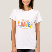 サマー ビーチ バイブス カスタム Tシャツ (正面)
