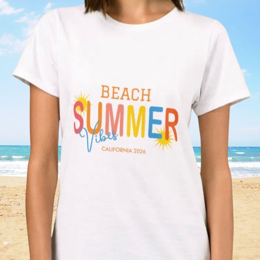 サマー ビーチ バイブス カスタム Tシャツ