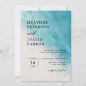 サマー ビーチ ブルー デスティネーション ウェディング インビテーション (正面)