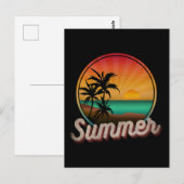 サマー ビーチ ヴィンテージ ポストカード (正面/裏面)