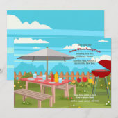 サマー ピクニック ご招待 招待状 (正面/裏面)