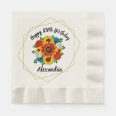 サマー ピクニック パーティー幾何学的な花 縁ありランチョンナプキン (正面)