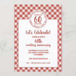 サマー ピクニック レッド チェック パターン パーティー 招待状