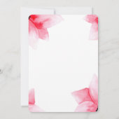 サマー ピーチ コーラル ウォーターカラー フローラル ウェディング 招待状 (裏面)