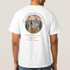 サマー ファミリー リユニオン ハウリング ウルフ マウンテン サンセット Tシャツ