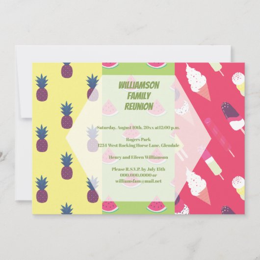 サマー ファン ファミリー リユニオン 招待状 (正面)