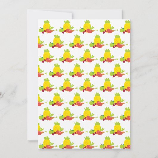 サマー ファーマーズ マーケットの野菜や果物 招待状 (裏面)