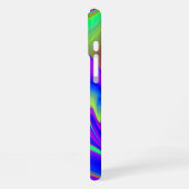 サマー フィーリング、抽象的な3D レインボーアート iPhoneケース (左側面)