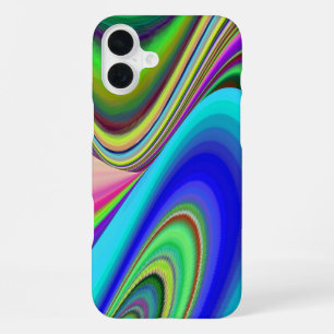 サマー・フィーリング、抽象的3Dレインボーアート iPhone 16 PLUSケース