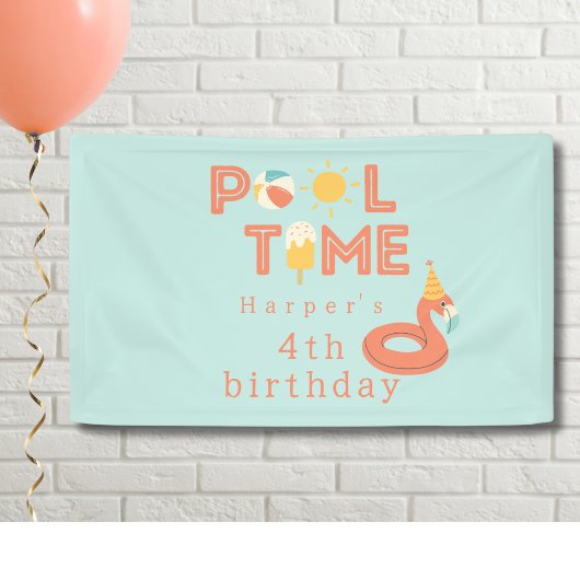サマー フラミンゴ アイスポップ 子供の誕生日 プールパーティー 横断幕