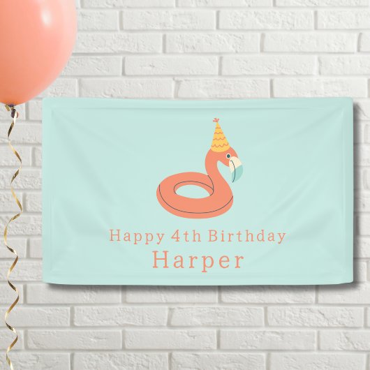 サマー フラミンゴ フロート 子供の誕生日 プールパーティー 横断幕