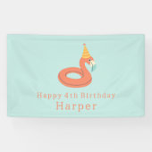 サマー フラミンゴ フロート 子供の誕生日 プールパーティー 横断幕 (横)