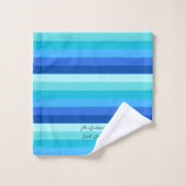 サマー・フレッシュ・海・ブルースストライプの バスタオルセット (ウォッシュタオル)