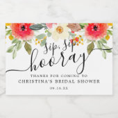 サマー フローラル シップ シップ フーレー ブライダル シャワー スパークリングワインラベル (シングルラベル)