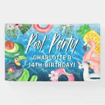 サマー フン プール パーティー 誕生日 バナー