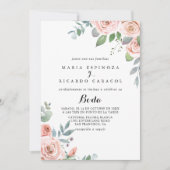 サマー ブリーズ フラワーのスペイン風ウェディング 招待状 (正面)