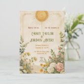 サマー ブルーム ウェディング 招待状 ヴィンテージ フラワーズ (スタンド正面)