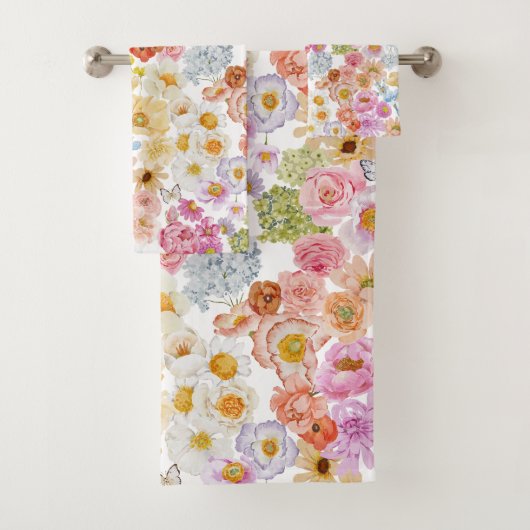 サマー ブルーム フラワーバタフライ バスタオルセット (インサイチュ)