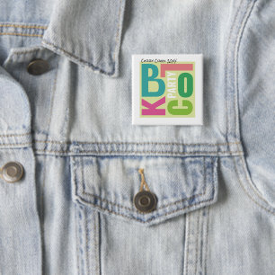 サマー ブロック パーティ レトロ タイプ ネイバーフッド イベント 缶バッジ
