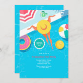 サマー プールパーティー 招待状 (正面/裏面)