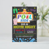 サマー プール ダイブ イン 映画パーティー ご招待 招待状 (スタンド正面)