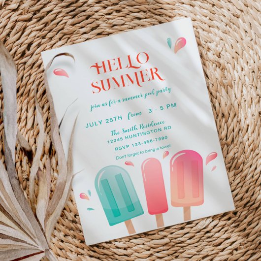 サマー プール パーティー バックヤード BBQ バッシュ 招待状