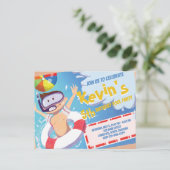 サマー プール パーティー バースデー インビテーション (スタンド正面)