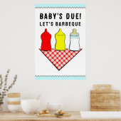 サマー ベビーシャワー BBQ ポスター (キッチン)