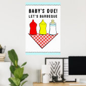 サマー ベビーシャワー BBQ ポスター (ホームオフィス)