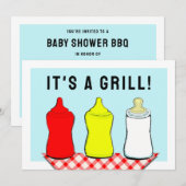 サマー ベビーシャワー BBQ 招待状 (正面/裏面)