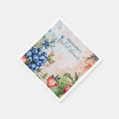サマー・ベリー・スウィート・ストロベリー・ブライダルシャワー スタンダードカクテルナプキン (角)