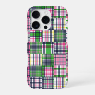 サマー マドラス プラッド パッチワーク ピンク iPhone 16 PROケース
