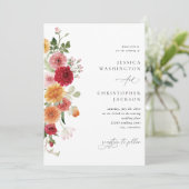 サマー マルチ カラー フローラル ウェディング 招待状 (スタンド正面)