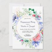 サマー・メドウ・ワイルドフラワー エレガントな花のエンゲージメント 招待状 (正面)