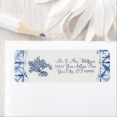 サマー モダン ダスティーブルー＆ホワイト ブライダルシャワー ラベル (インサイチュ)