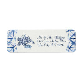 サマー モダン ダスティーブルー＆ホワイト ブライダルシャワー ラベル