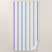 サマー レインボー ストライプ ビーチタオル (正面)