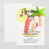 サマー・レトロ・クリスマスパーティー サンタクロース招待状 招待状 (正面/裏面)