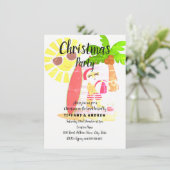 サマー・レトロ・クリスマスパーティー サンタクロース招待状 招待状 (スタンド正面)