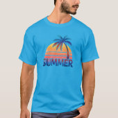 サマー レトロ 日没 ヤシの木 Tシャツ (正面)